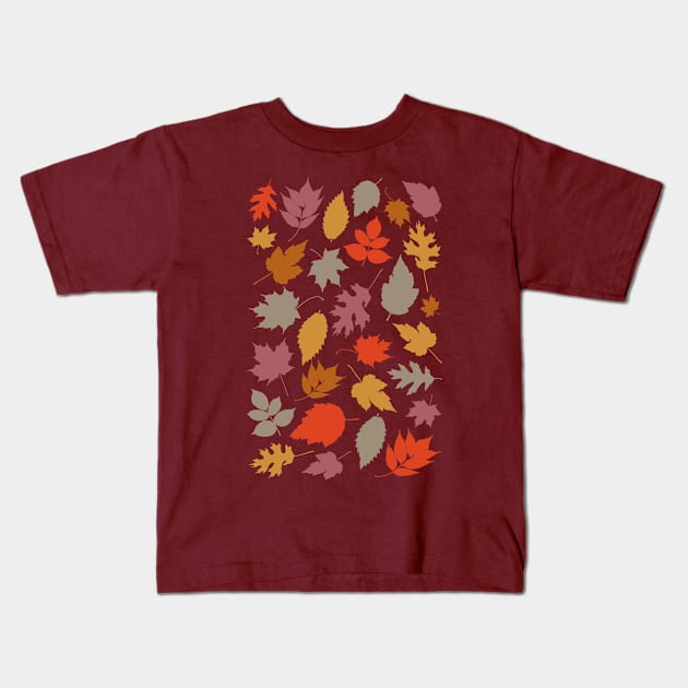 Autumn Leaves Kids T-Shirt by dorothytimmer